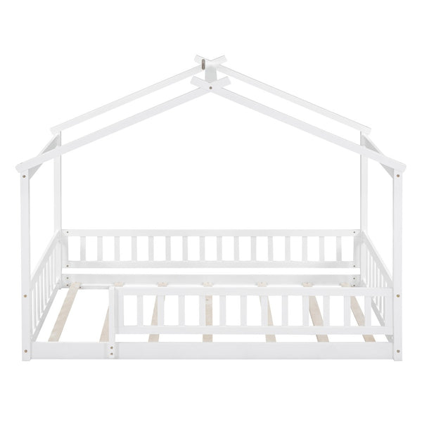 HomeRoots White Wood Twin Bed Frame - Modern Design, Durable Support, No Box Spring Needed, 450 lb Capacity 606972