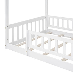 HomeRoots White Wood Twin Bed Frame - Modern Design, Durable Support, No Box Spring Needed, 450 lb Capacity 606972