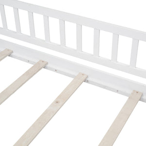HomeRoots White Wood Twin Bed Frame - Modern Design, Durable Support, No Box Spring Needed, 450 lb Capacity 606972