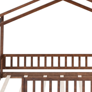 HomeRoots Walnut Wood Twin Bed Frame – Stylish Platform Design with Sturdy Slats for Ultimate Comfort & Durability 606973