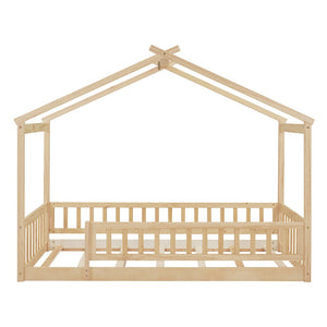 HomeRoots Natural Wood Twin Bed Frame - Modern, Sturdy Platform Design with Durable Support for Cozy Comfort 606974