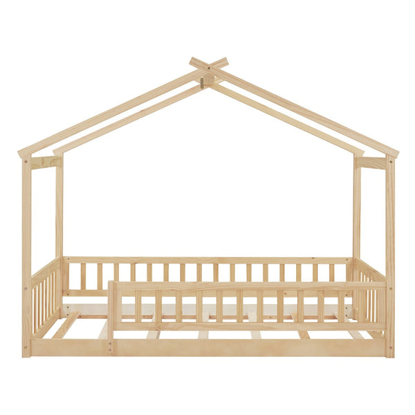 HomeRoots Natural Wood Twin Bed Frame - Modern, Sturdy Platform Design with Durable Support for Cozy Comfort 606974