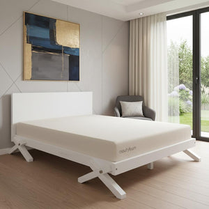 HomeRoots White Wood Twin Bed Frame - Stylish, Durable Design with 12 Slats for Ultimate Support & Comfort 606984