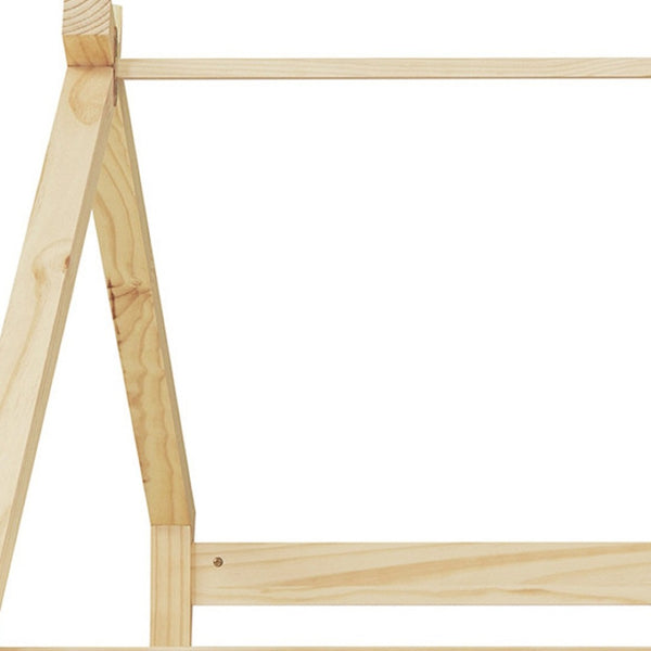 HomeRoots Natural Wood Twin Bed Frame – Stylish, Durable Platform Design with Supportive Slats for Comfort 606986