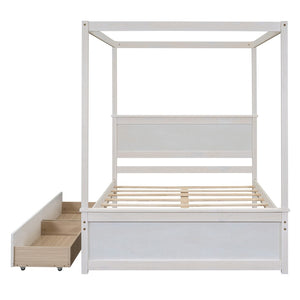 HomeRoots White Wood Full Bed Frame - Elegant Platform Design, Sturdy Support, Minimalist Style for Modern Bedrooms 606987