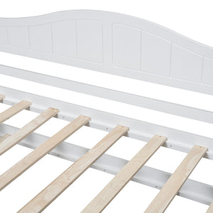 HomeRoots White Wood Twin Daybed Frame with Trundle – Stylish, Space-Saving Design for Modern Bedrooms! 606991