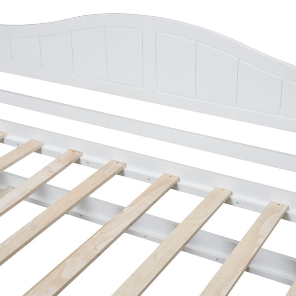 HomeRoots White Wood Twin Daybed Frame with Trundle – Stylish, Space-Saving Design for Modern Bedrooms! 606991