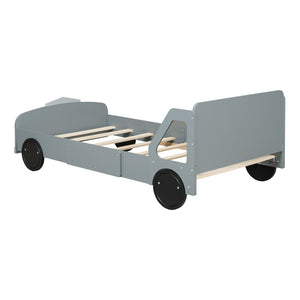 HomeRoots Gray Wood Twin Bed Frame - Modern Design, Durable Support, and Stylish Aesthetic for Any Bedroom 606993