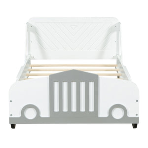 HomeRoots White Wood Twin Bed Frame - Modern Platform Design with Durable Support for Stylish Bedrooms & Comfort 606994