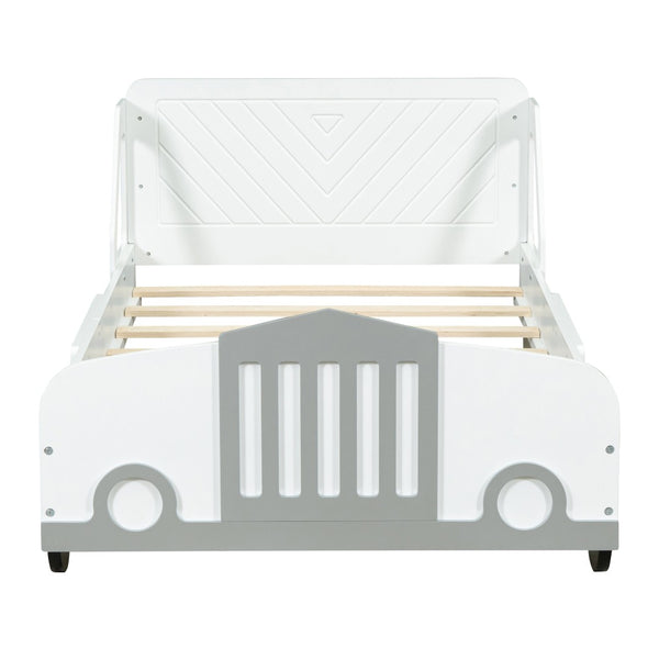 HomeRoots White Wood Twin Bed Frame - Modern Platform Design with Durable Support for Stylish Bedrooms & Comfort 606994