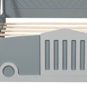 HomeRoots Gray Wood Full Bed Frame – Modern Platform Design with Sturdy Support for Ultimate Sleep Comfort 606996
