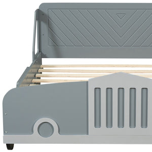 HomeRoots Gray Wood Full Bed Frame – Modern Platform Design with Sturdy Support for Ultimate Sleep Comfort 606996