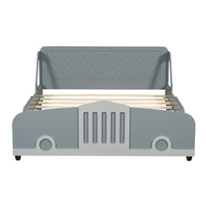 HomeRoots Gray Wood Full Bed Frame – Modern Platform Design with Sturdy Support for Ultimate Sleep Comfort 606996