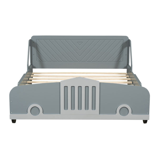 HomeRoots Gray Wood Full Bed Frame – Modern Platform Design with Sturdy Support for Ultimate Sleep Comfort 606996