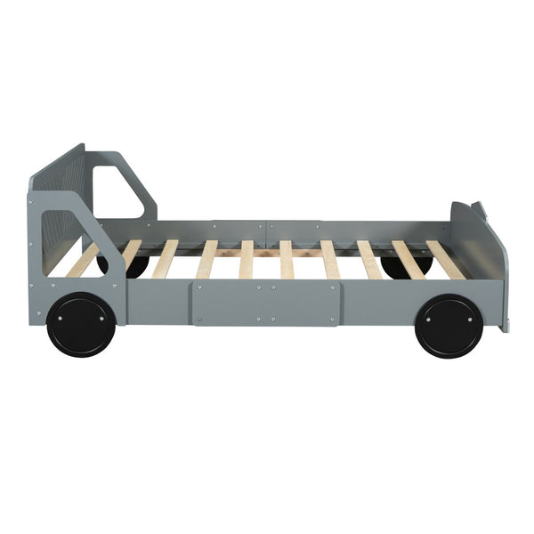 HomeRoots Gray Wood Full Bed Frame – Modern Platform Design with Sturdy Support for Ultimate Sleep Comfort 606996