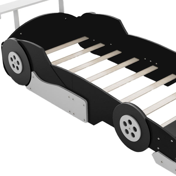 HomeRoots Black Wood Twin Bed Frame – Modern Low-Profile Design with Durable Slats for Ultimate Comfort & Style 606998