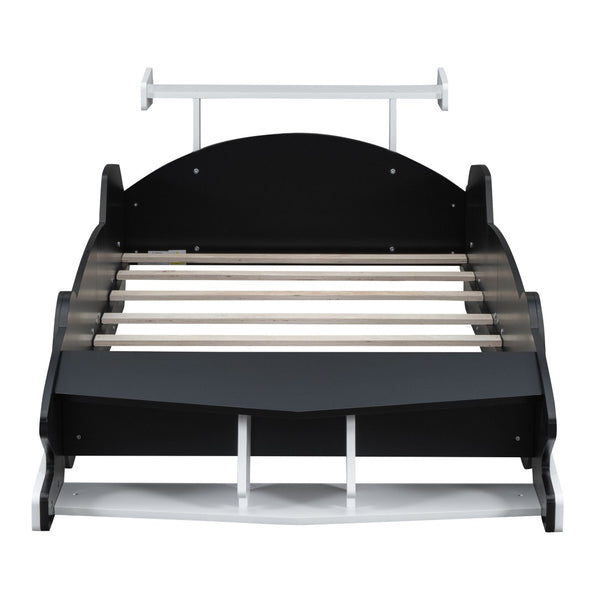 HomeRoots Black Wood Twin Bed Frame – Modern Low-Profile Design with Durable Slats for Ultimate Comfort & Style 606998