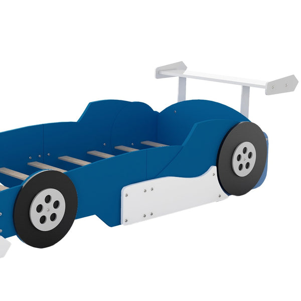 HomeRoots Blue Wood Twin Bed Frame - Stylish Low-Profile Design, Durable Support, Perfect for Kids & Guests! 606999