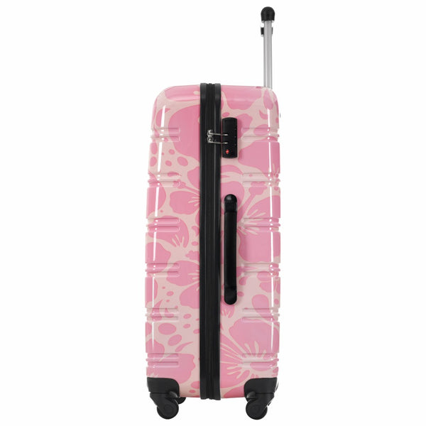 English Elm Hardshell Polycarbonate Luggage Set Three Piece Tsa Lock Spinner Travel Suitcases Pink N732P306618U