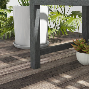 English Elm Outsunny 46" Classic Garden Bench - Durable Metal & Wood Look Design For Patios, Decks & Yards W2225P174065-GIGA