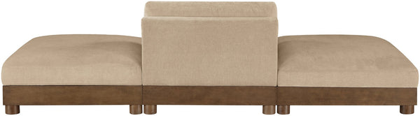 Meridian Furniture Turin Modular Sofa Three Piece Chenille Upholstered Art Deco Living Room Seating 606Beige-S3C