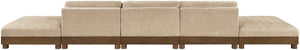 Meridian Furniture Turin Five Piece Modular Sofa Plush Chenille Art Deco Low Profile Living Room 606Beige-S5A