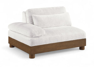 Meridian Furniture Turin Art Deco Modular Left Arm Chair Plush Chenille Upholstery for Living Room Sectionals Cream - A 606Cream-LAF