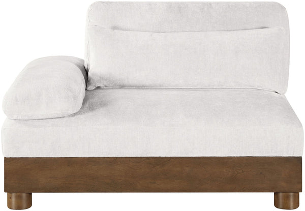 Meridian Furniture Turin Art Deco Modular Left Arm Chair Plush Chenille Upholstery for Living Room Sectionals Cream - A 606Cream-LAF