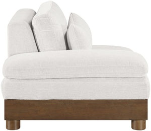 Meridian Furniture Turin Art Deco Modular Left Arm Chair Plush Chenille Upholstery for Living Room Sectionals Cream - A 606Cream-LAF