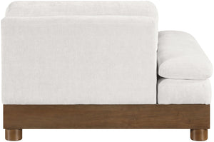 Meridian Furniture Turin Art Deco Modular Left Arm Chair Plush Chenille Upholstery for Living Room Sectionals Cream - A 606Cream-LAF