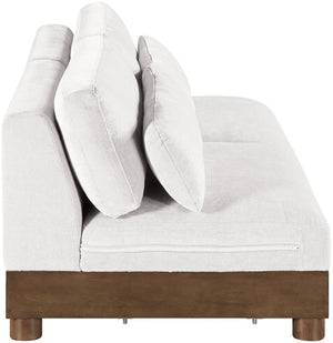 Meridian Furniture Turin Modular Sofa Plush Chenille Art Deco Low Profile Design for Living Room 606Cream-S2B