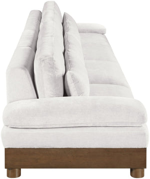 Meridian Furniture Turin Four Piece Modular Sofa Plush Chenille Upholstery Art Deco Living Room 606Cream-S4A