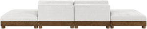 Meridian Furniture Turin Art Deco Modular Sofa Four Piece Chenille Upholstered Living Room Sectional 606Cream-S4C