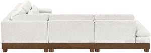 Meridian Furniture Turin Art Deco Four Piece Modular Sectional with Chenille Upholstery for Large Living Spaces 606Cream-Sec4A