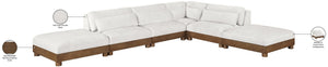 Meridian Furniture Turin Six Piece Modular Sectional Plush Chenille Art Deco Living Room Sofa Set 606Cream-Sec6B