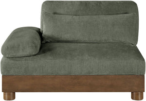 Meridian Furniture Turin Art Deco Modular Left Arm Chair Plush Chenille Upholstery for Living Room Sectionals Green 606Green-LAF