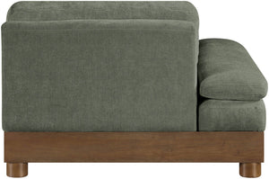 Meridian Furniture Turin Art Deco Modular Left Arm Chair Plush Chenille Upholstery for Living Room Sectionals Green 606Green-LAF