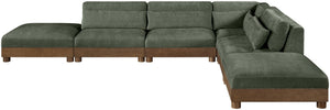 Meridian Furniture Turin Six Piece Modular Sectional Plush Chenille Art Deco Living Room Lounge 606Green-Sec6B
