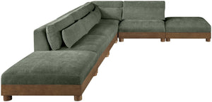 Meridian Furniture Turin Six Piece Modular Sectional Plush Chenille Art Deco Living Room Lounge 606Green-Sec6B