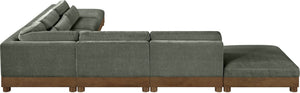 Meridian Furniture Turin Seven Piece Modular Sectional Plush Chenille Upholstery Art Deco Living Room 606Green-Sec7B