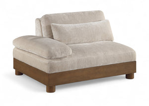 Meridian Furniture Turin Art Deco Modular Left Arm Chair Plush Chenille Upholstery for Living Room Sectionals Taupe 606Taupe-LAF
