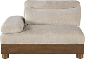 Meridian Furniture Turin Art Deco Modular Left Arm Chair Plush Chenille Upholstery for Living Room Sectionals Taupe 606Taupe-LAF