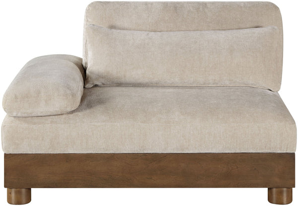 Meridian Furniture Turin Art Deco Modular Left Arm Chair Plush Chenille Upholstery for Living Room Sectionals Taupe 606Taupe-LAF
