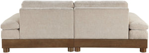 Meridian Furniture Turin Art Deco Modular Sofa with Plush Chenille and Walnut Legs for Living Rooms 606Taupe-S2A