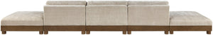 Meridian Furniture Turin Five Piece Modular Sofa Chenille Upholstered Art Deco Sectional for Large Living Spaces 606Taupe-S5A