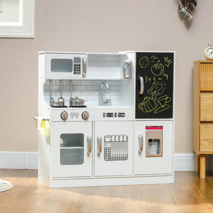 English Elm Qaba Pretend Play Kitchen Set for Kids with Chalkboard Ice Maker and 5 Accessories W2225P249826