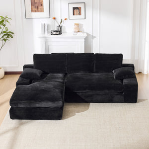English Elm 99*69" Modular Sectional Sofa Set - Modern Minimalist L-Shape Couch With Soft Upholstery & No Assembly W1829S00061