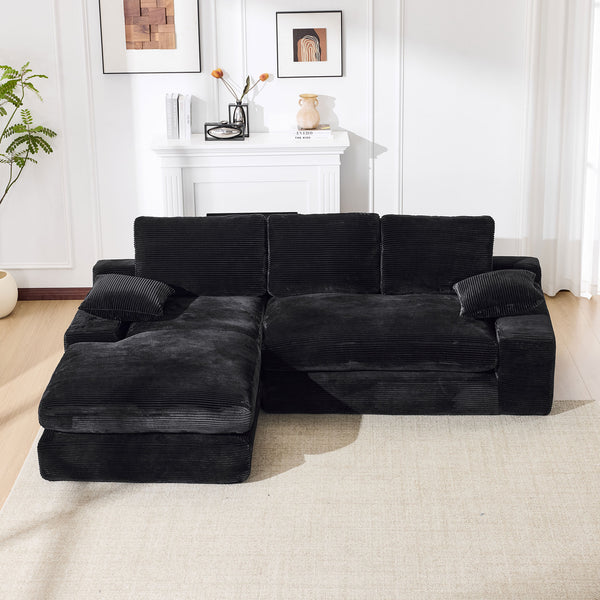 English Elm 99*69" Modular Sectional Sofa Set - Modern Minimalist L-Shape Couch With Soft Upholstery & No Assembly W1829S00061