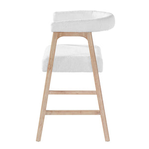 English Elm 24'' Upholstered Counter Stools with Arms Beige Set of 2 for Kitchen Island Natural N780P354192N