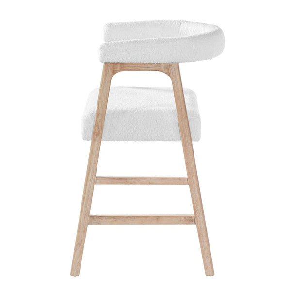 English Elm 24'' Upholstered Counter Stools with Arms Beige Set of 2 for Kitchen Island Natural N780P354192N